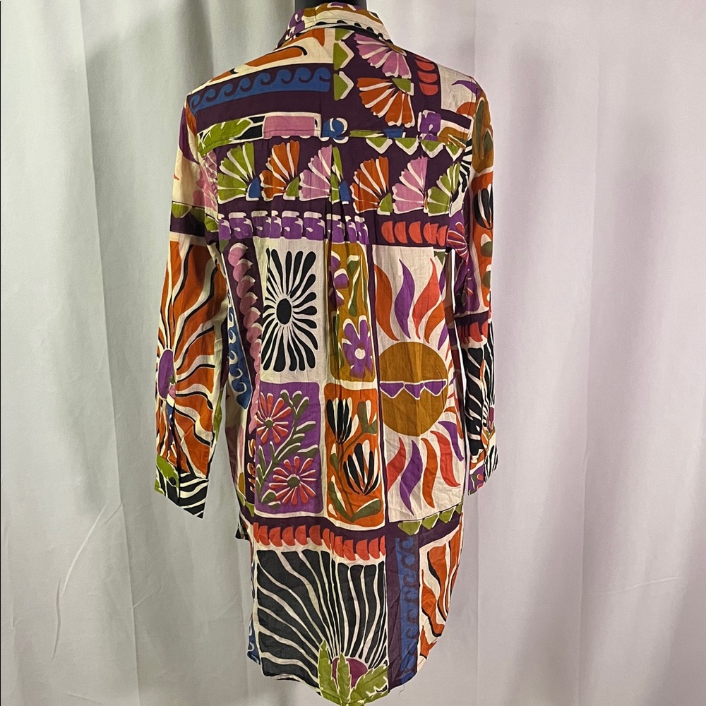 True Destinations Multicolor Printed Button Front… - image 3